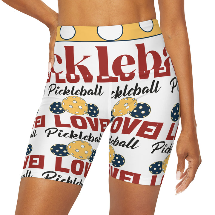 High Waisted Yoga Shorts - I Love Pickleball