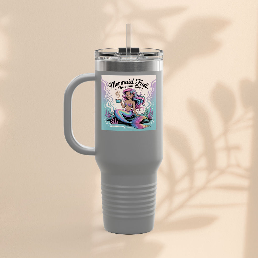 Magical Mermaid Fuel Insulated Travel Mug | 40oz Fantasy Drinkware for Beach Lovers, Gifts for Her