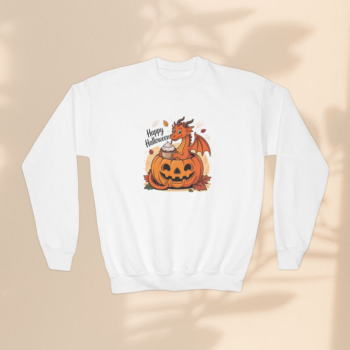 Halloween Pumpkin Dragon Youth Crewneck Sweatshirt
