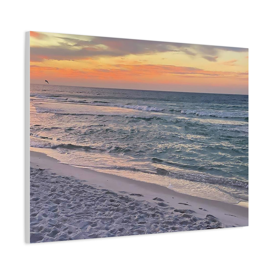 Sunset Beach Matte Stretched Canvas Wall Art
