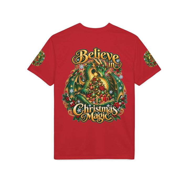 Christmas Dragon T-Shirt — "Believe in Christmas Magic" Holiday Tee
