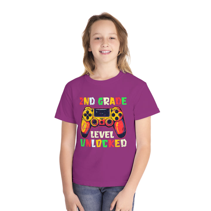 Gaming Graduation Youth Tee - 2nd Grade Level Unlocked, Kids Gamer Shirt, Back to School, Birthday Gift, Fun Playwear, Video Game Apparel