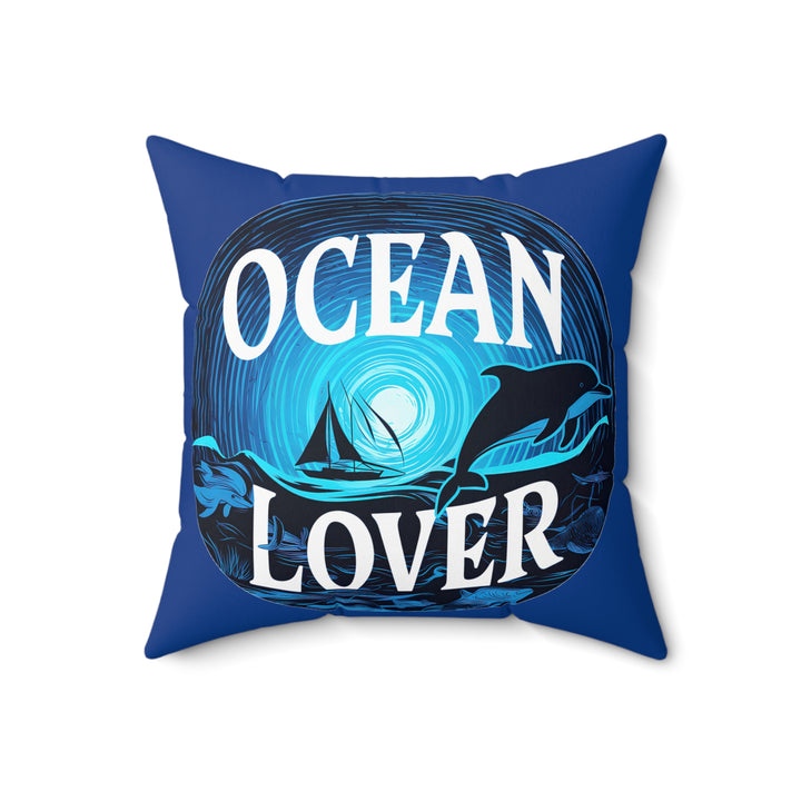 Ocean Lover Faux Suede Square Pillow