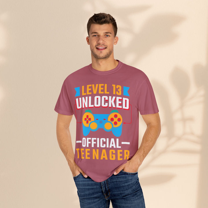 Level Up! 13 year old Unisex Gamer T-Shirt - Perfect for Birthdays, Gaming Events, and Teen Celebrations, Gifts for Gamers, Fun Graphic Tee