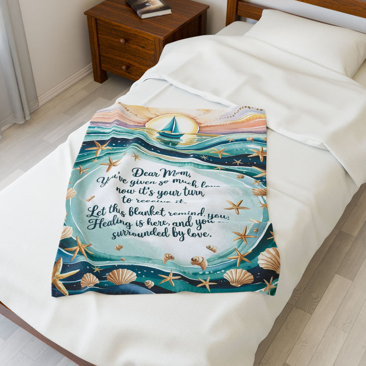 Personalized Mother's Day Velveteen Plush Blanket - Comforting Love & Healing Message
