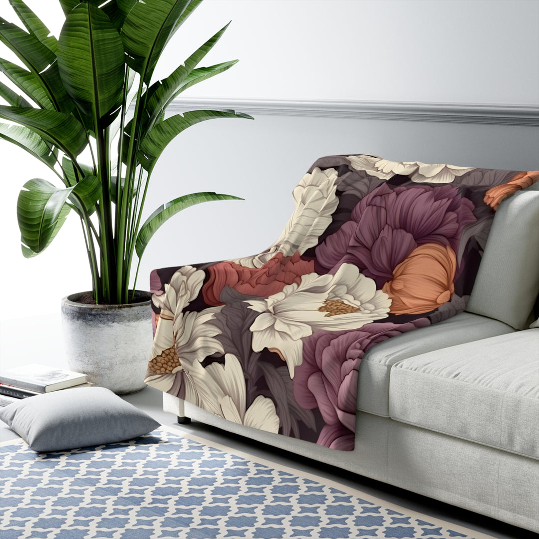 Floral Fragrance Sherpa Fleece Blanket – Cozy Flower Throw for Home & Gifts