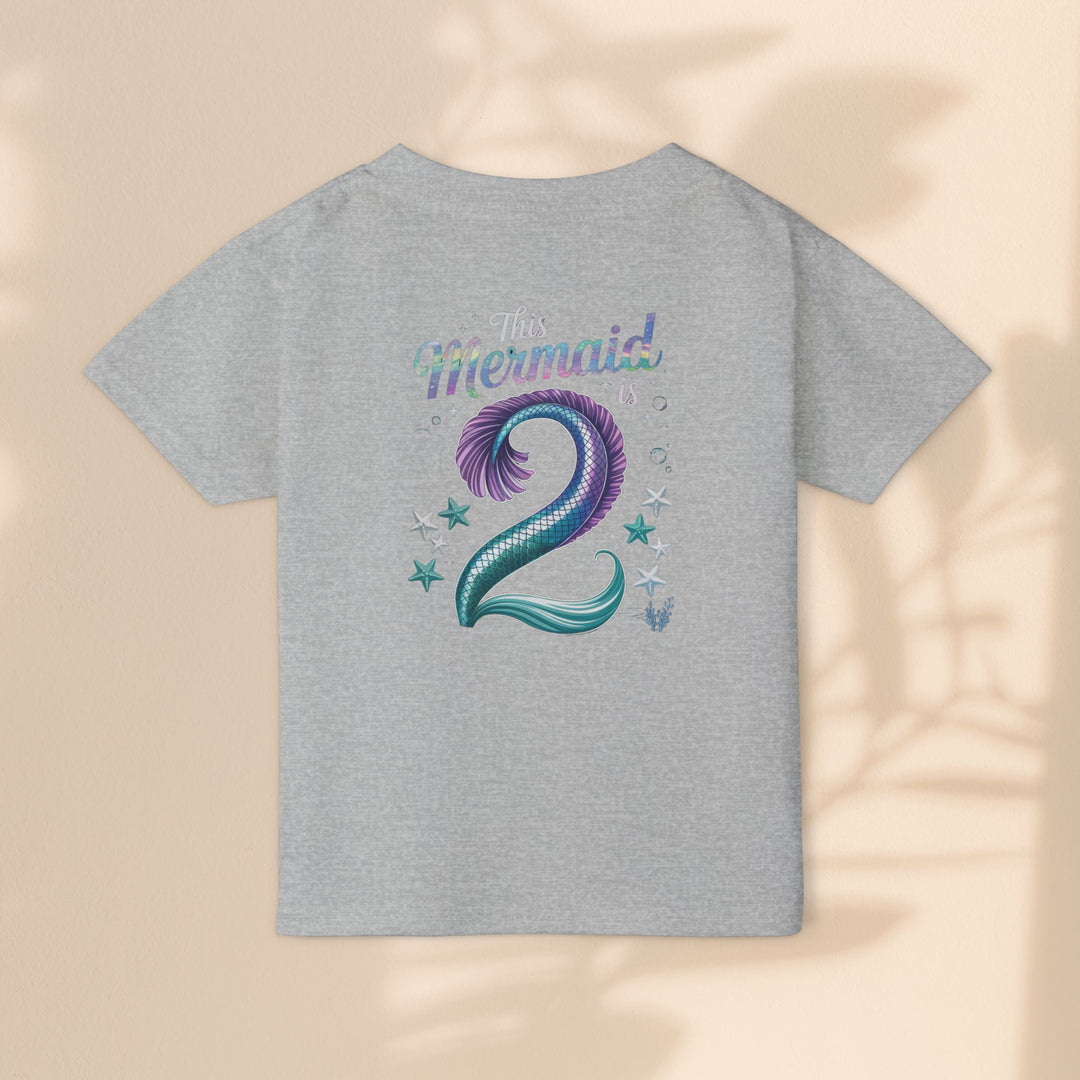 2 year old Mermaid Toddler T-Shirt | Cute Birthday Shirt, Kids Apparel, Toddler Gift, Mermaid Theme, Ocean Birthday Party