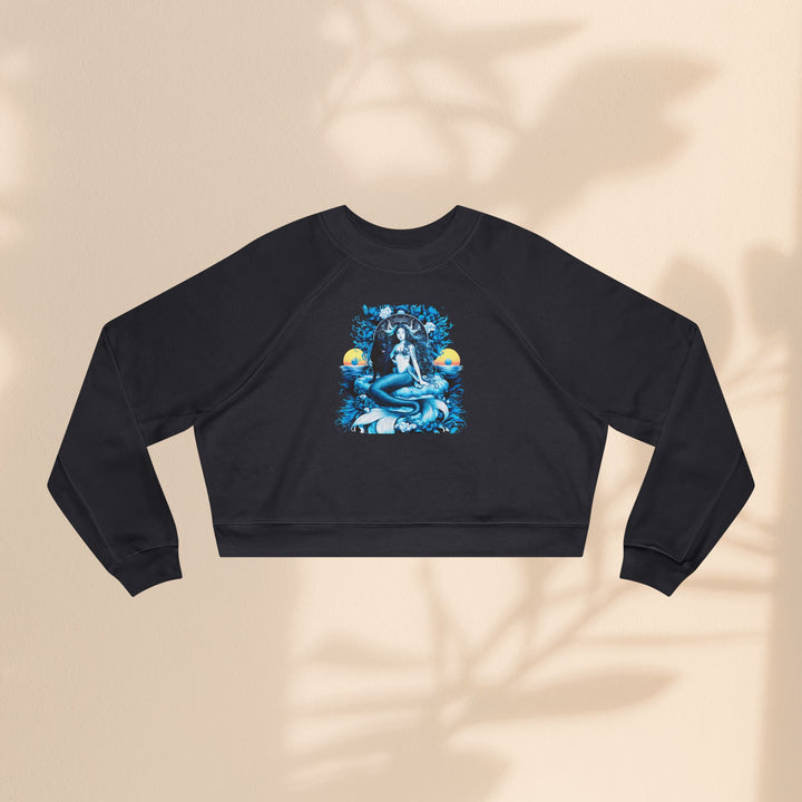 Majestic Mermaid Women's Cropped Fleece Pullover - Cozy Stylish Sweatshirt