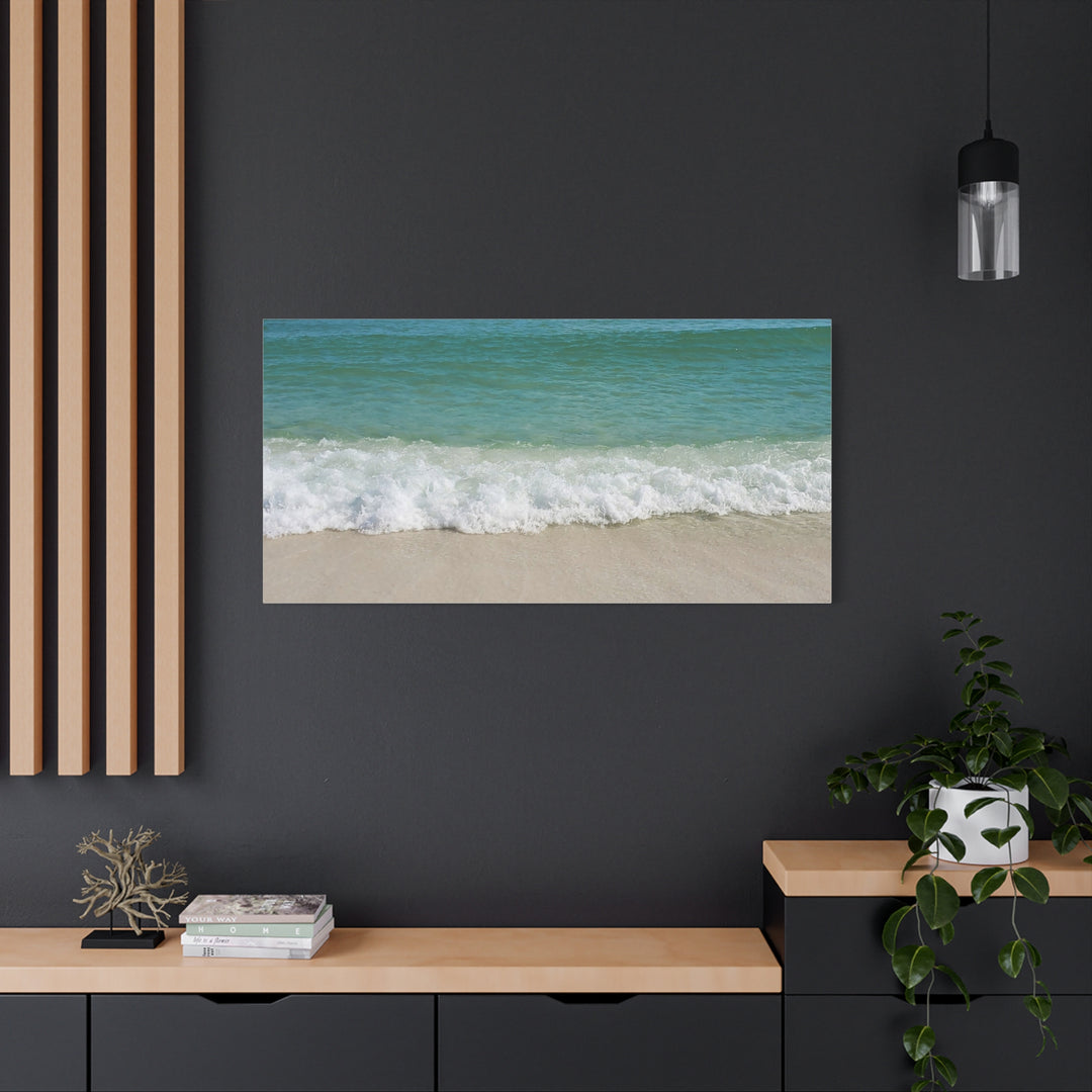 Beach Waves Matte Canvas Print – 1.25-Inch Stretched Seascape