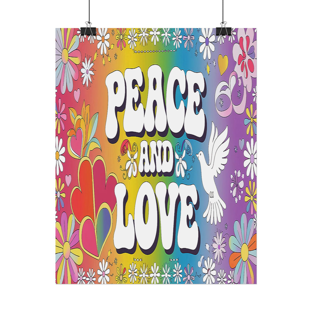 Peace and Love Rolled Posters - Colorful Floral Wall Art for Peaceful Decor