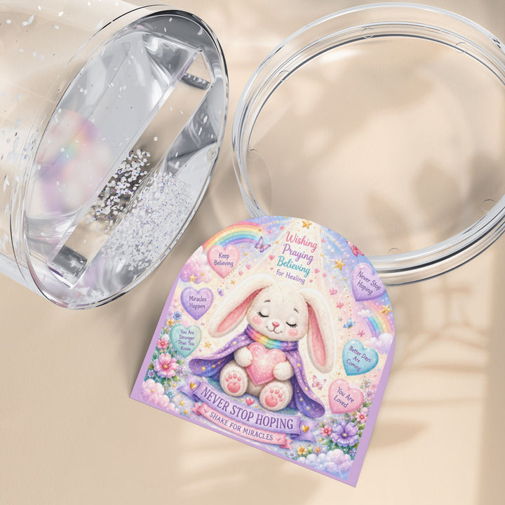 Brave Buddies Hope Bunny Inspirational Snow Globe