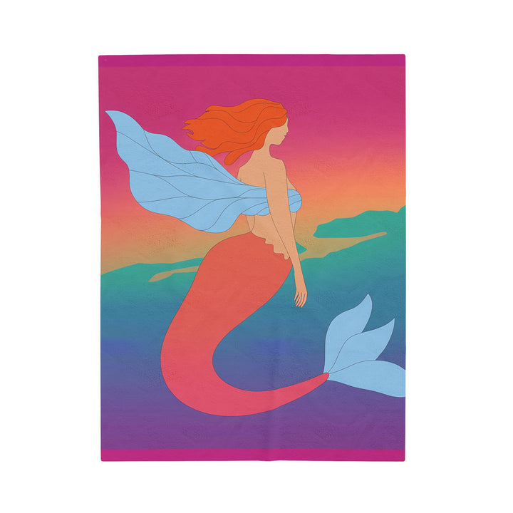 Velveteen Plush Blanket - Mermaid Angel