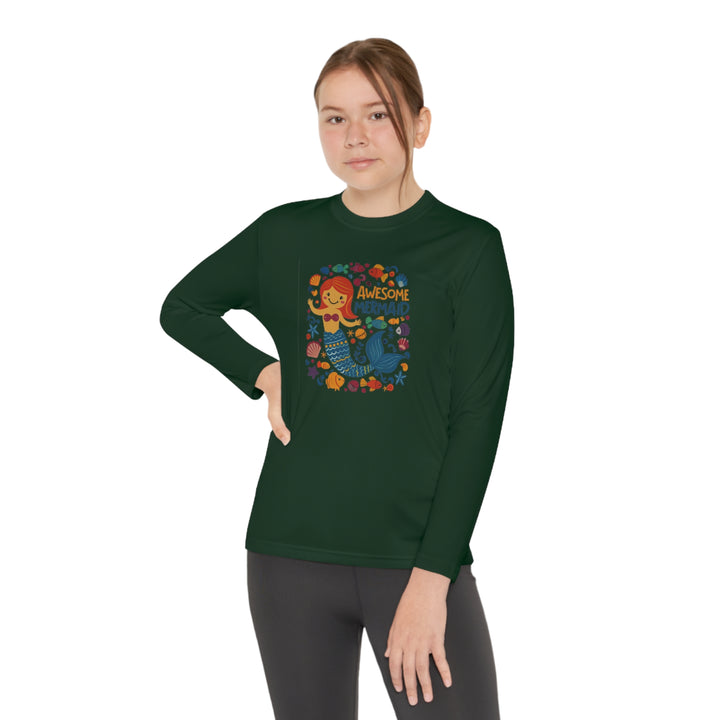 Youth Long Sleeve Competitor Tee - Awesome Mermaid