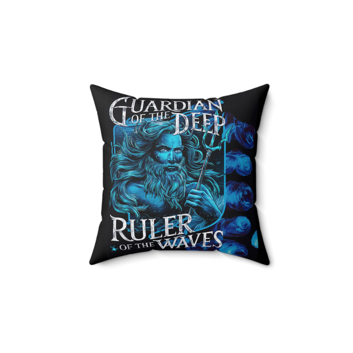 Ruler of the Waves Faux Suede Square Pillow