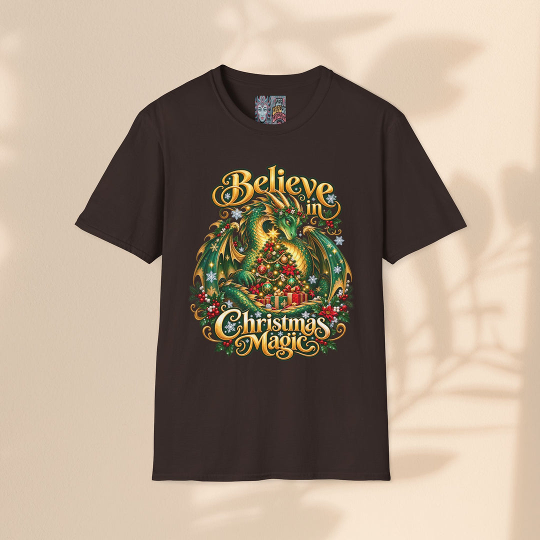 Believe in Christmas Magic T-Shirt – Festive Dragon Holiday Tee