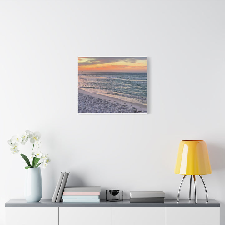 Sunset Beach Matte Stretched Canvas Wall Art