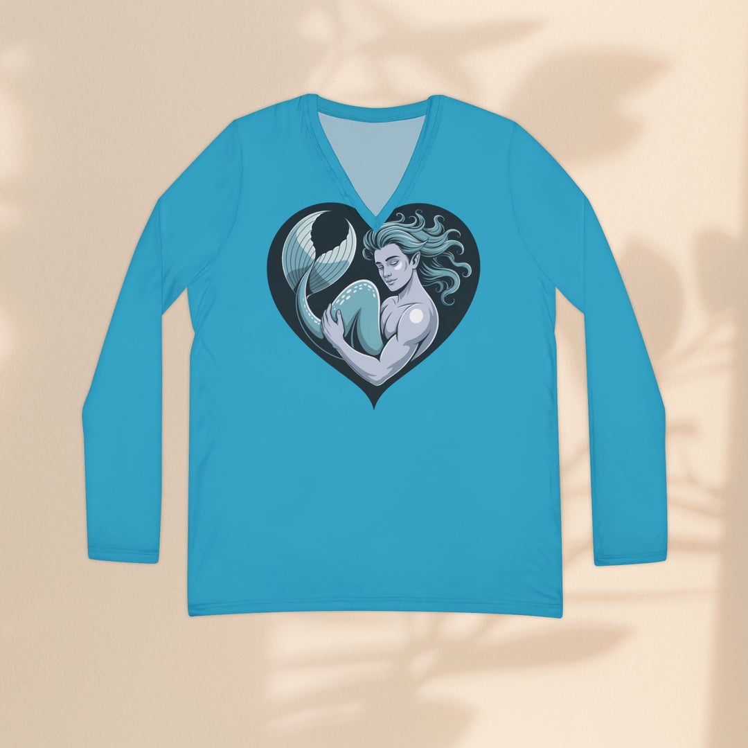 Mermaid Heart V-Neck Long Sleeve
