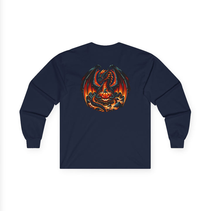 Dragon Emblem Unisex Long Sleeve Tee, Casual Streetwear, Gift for Fantasy Lovers, Halloween Apparel, Geek Culture Shirt, Cozy Graphic Tee