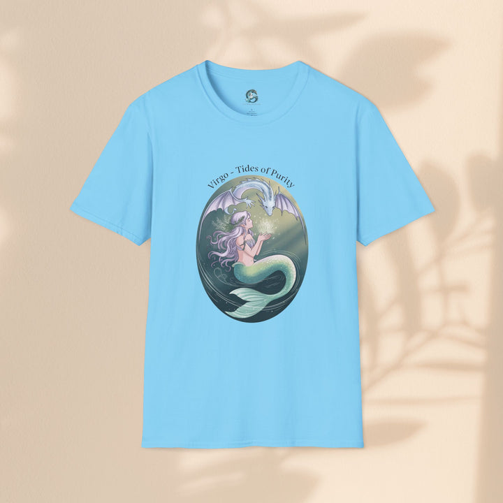 Mermaid Virgo T-Shirt, Ocean Art Tee, Summer Fashion, Gift for Beach Lovers, Sea Creature Apparel