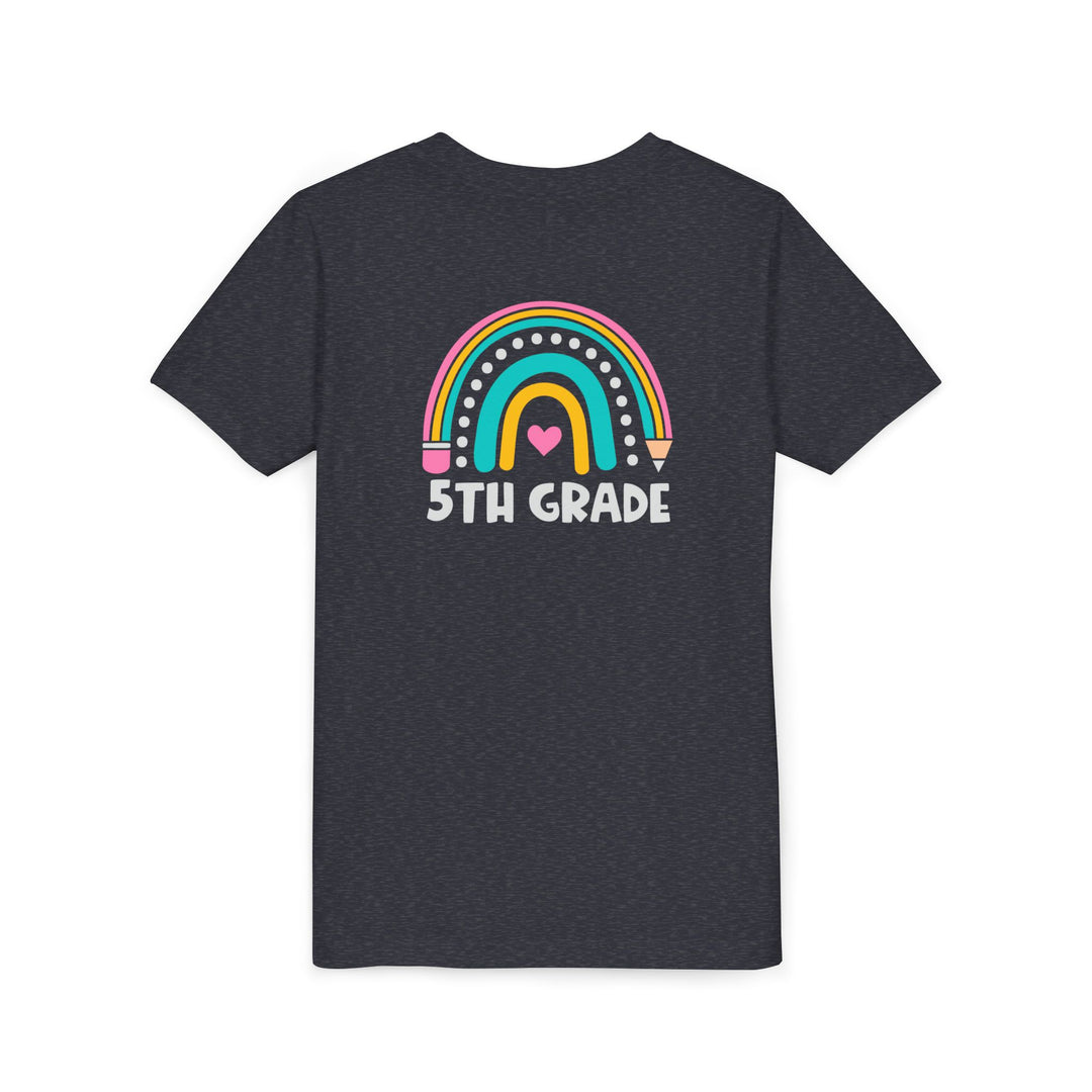 Rainbow 5th Grade Youth Tee, Back to School Shirt, Kids Birthday Gift, Elementary Student Apparel, Classroom Outfit, Fun Kids Wear