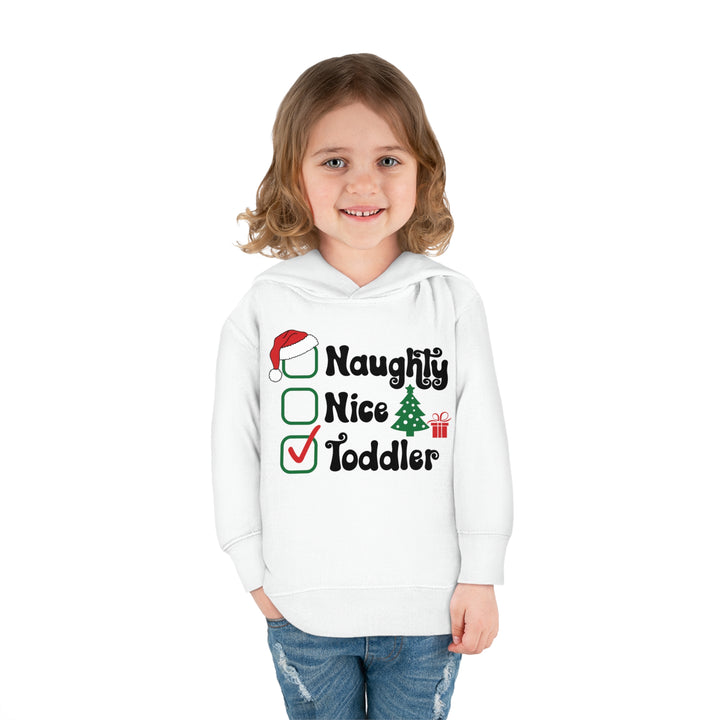 Toddler Pullover Fleece Hoodie - Naughty, Nice, Toddler