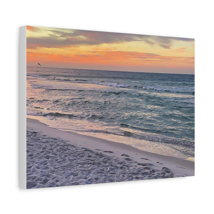 Sunset Beach Matte Stretched Canvas Wall Art