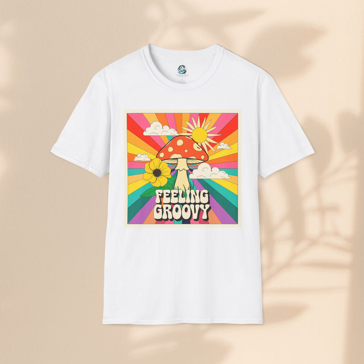 Feeling Groovy Unisex T-Shirt - Retro Mushroom Design