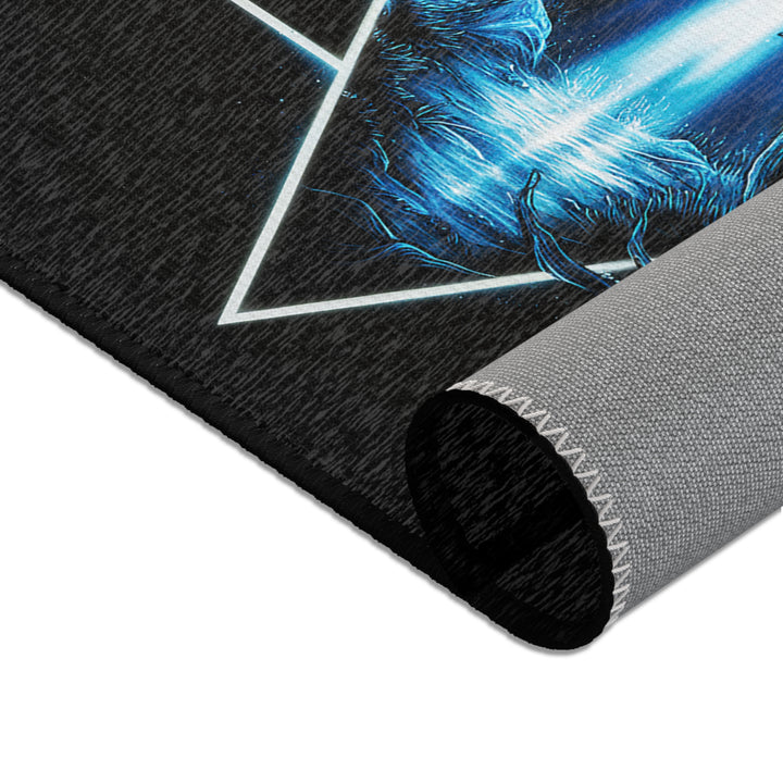 Mystical Wolf Area Rug, Modern Boho Floor Decor