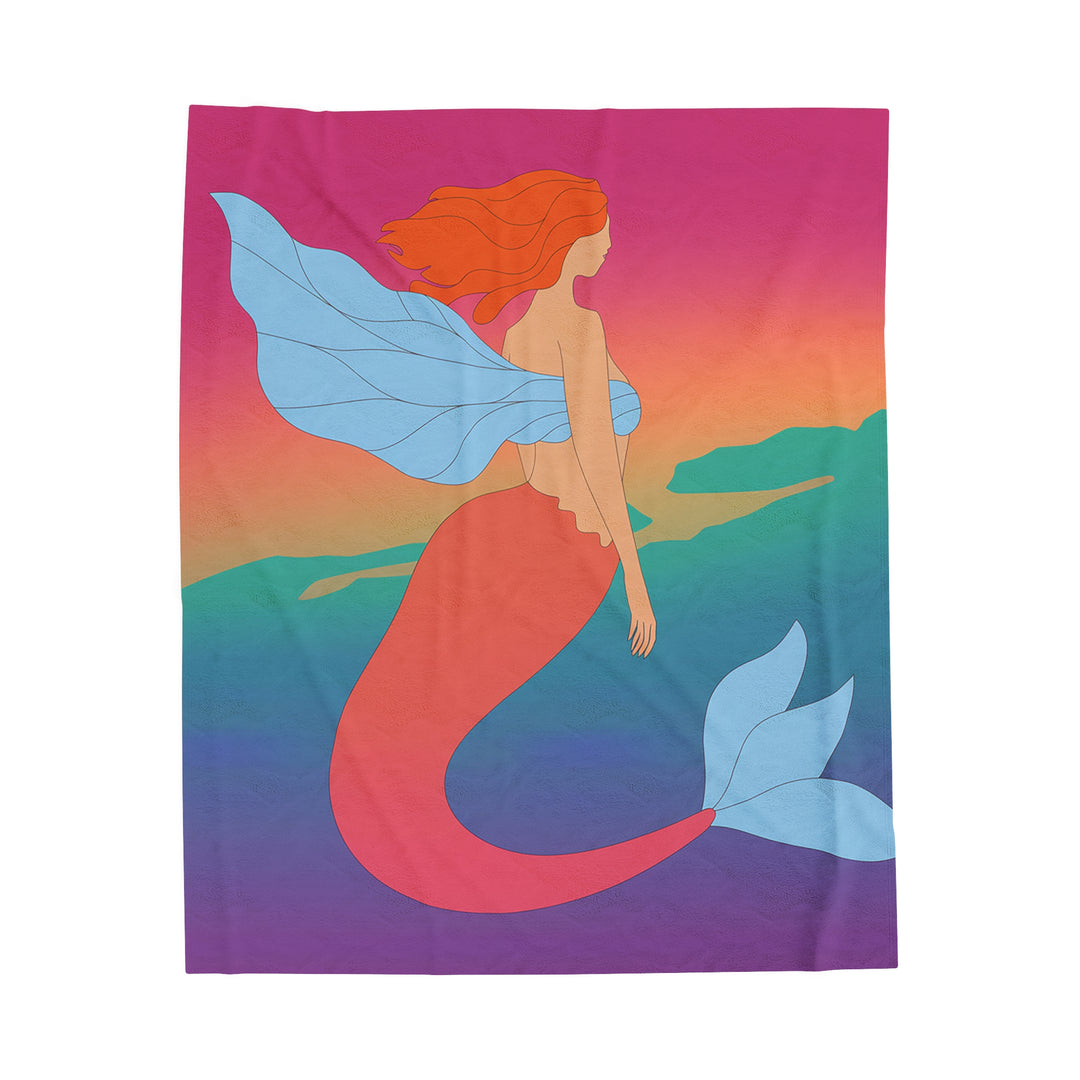 Velveteen Plush Blanket - Mermaid Angel