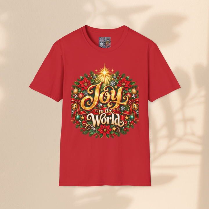 Joy to the World Christmas T-Shirt — Festive Wreath Holiday Tee