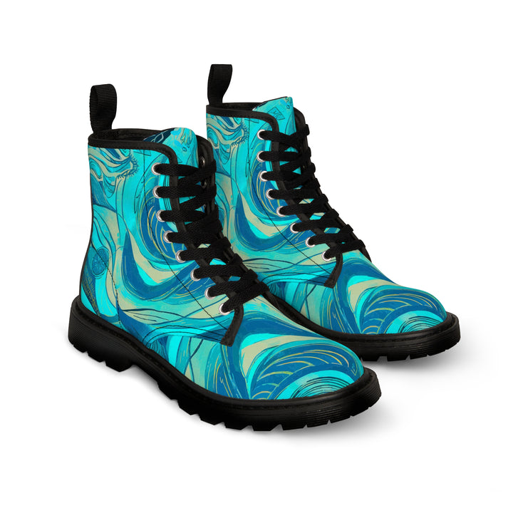 Women's Canvas Boots - Ocean Waves