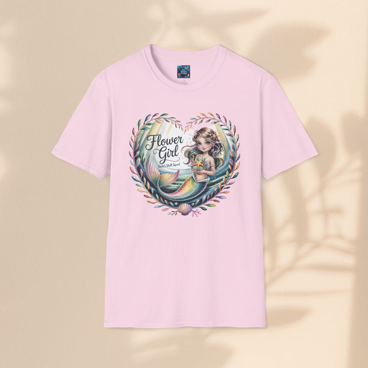 Flower Girl T-Shirt, Cute Flower Girl Apparel, Wedding Gift, Kids Birthday, Girly T-Shirt, Mermaid Design, Special Occasion