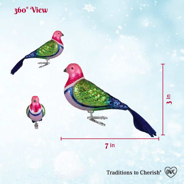 Pink Fruit Dove Christmas Ornament – Tropical Bird Gift