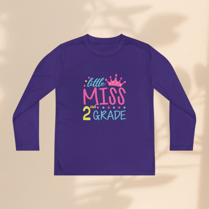 Youth Long Sleeve Birthday Tee, Kids' Birthday Shirt, Little Miss 2nd Grade Top, Tween Long Sleeve Shirt, Fun Celebration Apparel