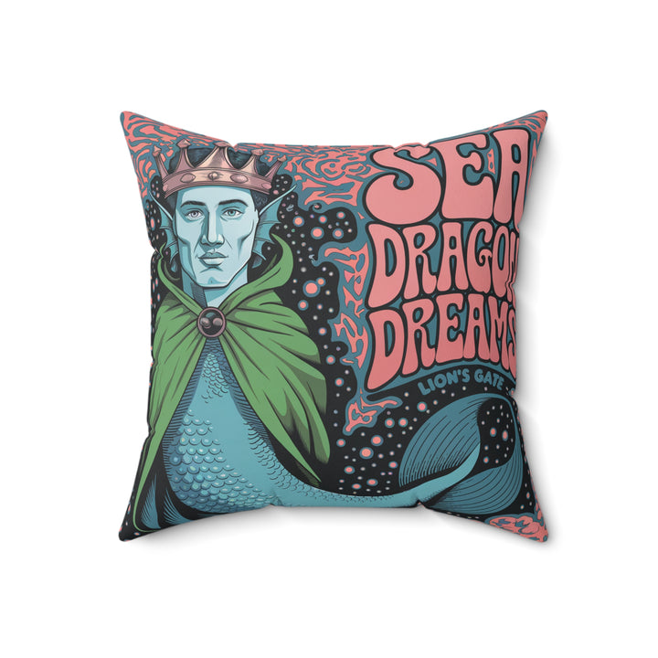 Faux Suede Square Pillow - Sea Dragon Dreams