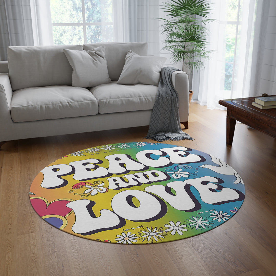 Colorful Peace and Love Rug