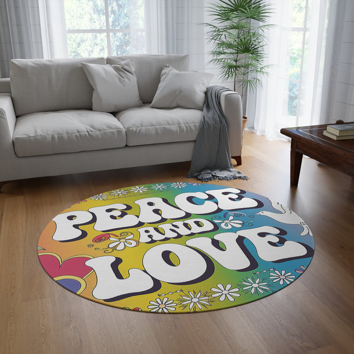 Colorful Peace and Love Rug