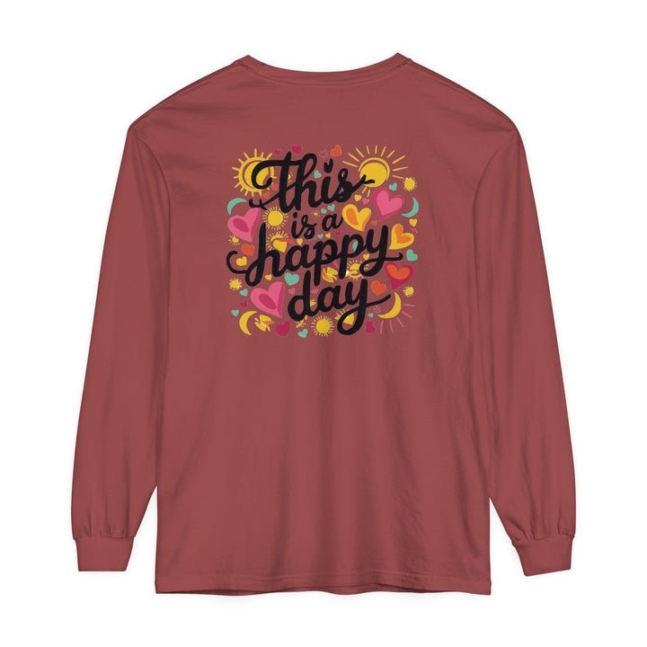 Unisex Garment-dyed Long Sleeve T-Shirt - This is a Happy Day