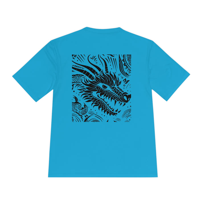 Unisex Moisture Wicking Tee - Dragon Black and White