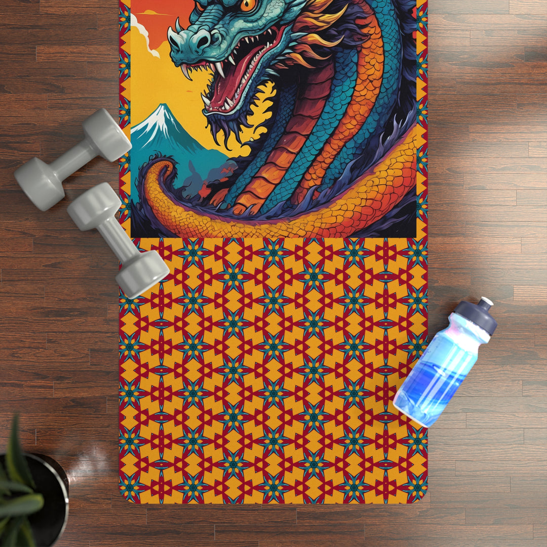 Rubber Yoga Mat - Japanese Dragon