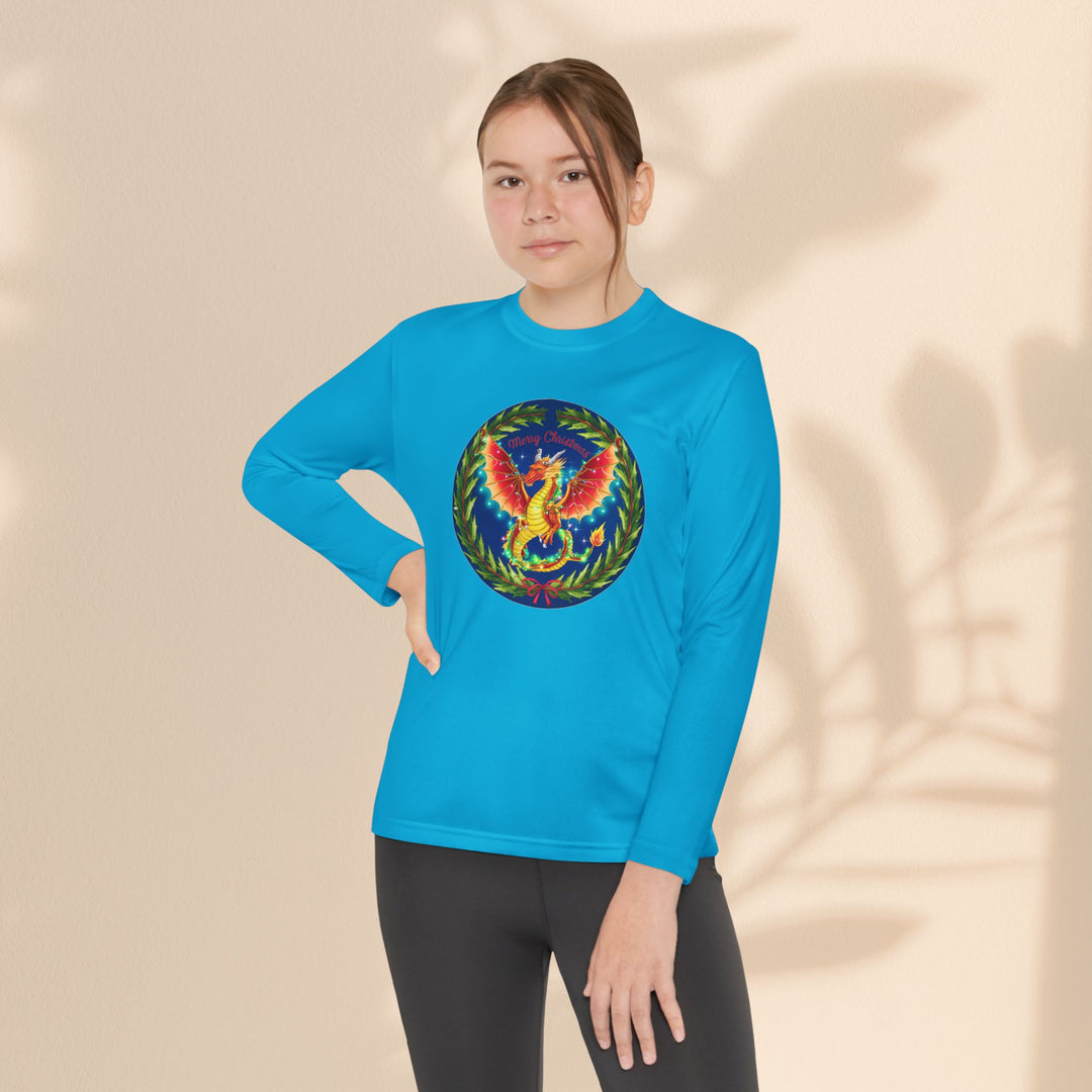 Youth Long Sleeve Competitor Tee - Christmas Dragon