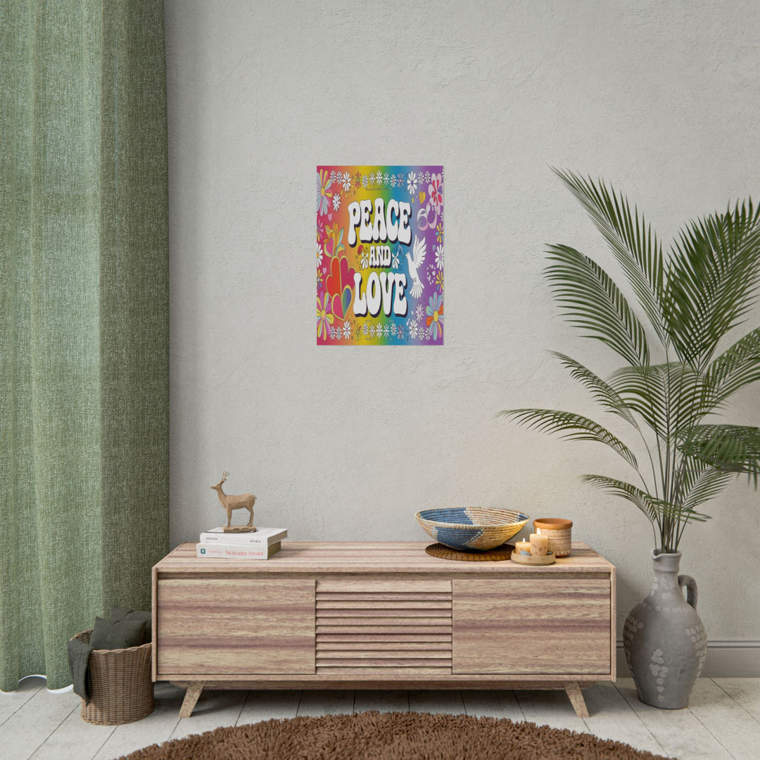 Peace and Love Rolled Posters - Colorful Floral Wall Art for Peaceful Decor