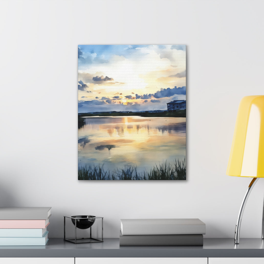 Serene Sunset Landscape Canvas Wall Art