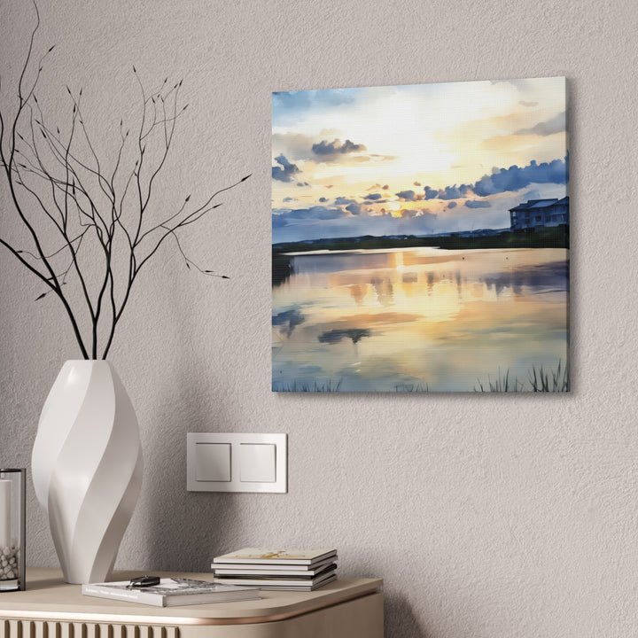 Serene Sunset Landscape Canvas Wall Art