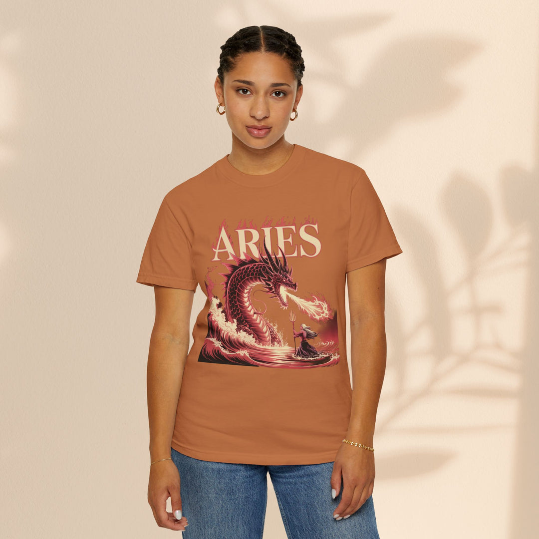 Aries Graphic T-Shirt: Unisex Astrology Tee, Zodiac Shirt for Birthdays & Everyday Wear, Perfect Gift for Aries Friends
