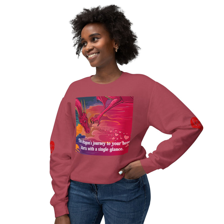 Unisex Lightweight Crewneck Sweatshirt - Journey to a Dragon's Heart