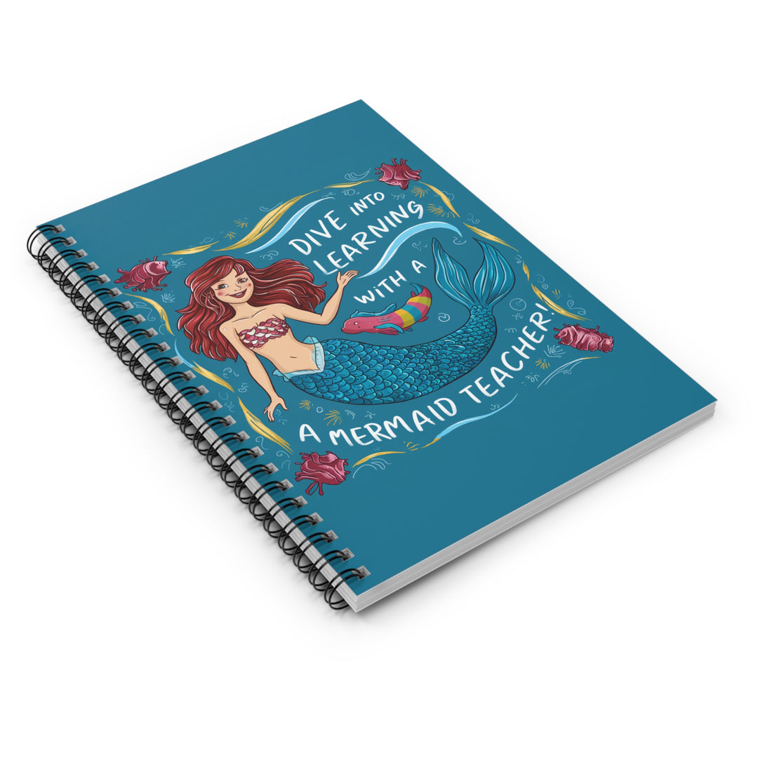 Spiral Notebook - Ruled Line - Mermaid Teacher