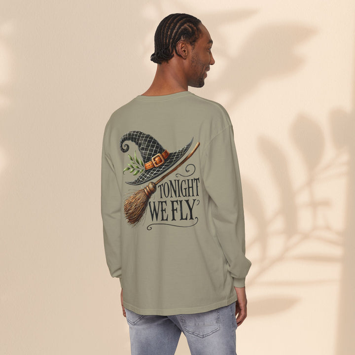 Tonight We Fly - Whimsical Witch Halloween Long Sleeve T-Shirt