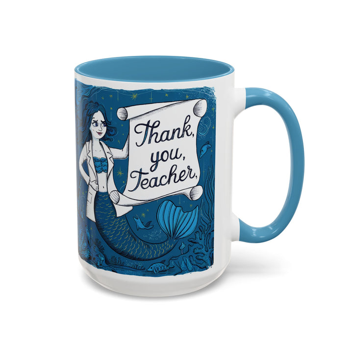 Accent Coffee Mug (11, 15oz) - Thank You Teacher Mug