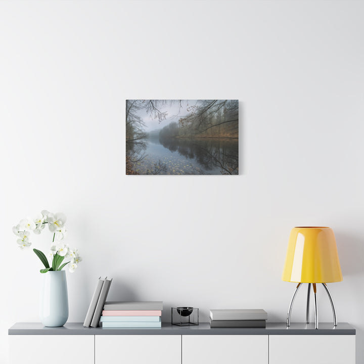 Foggy River Landscape Canvas Print – Nature Wall Art